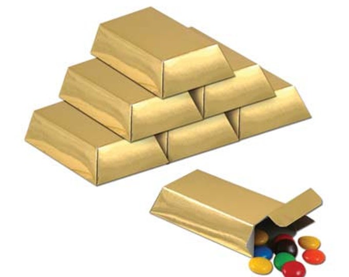 Gold Metallic Boxes - set of 12