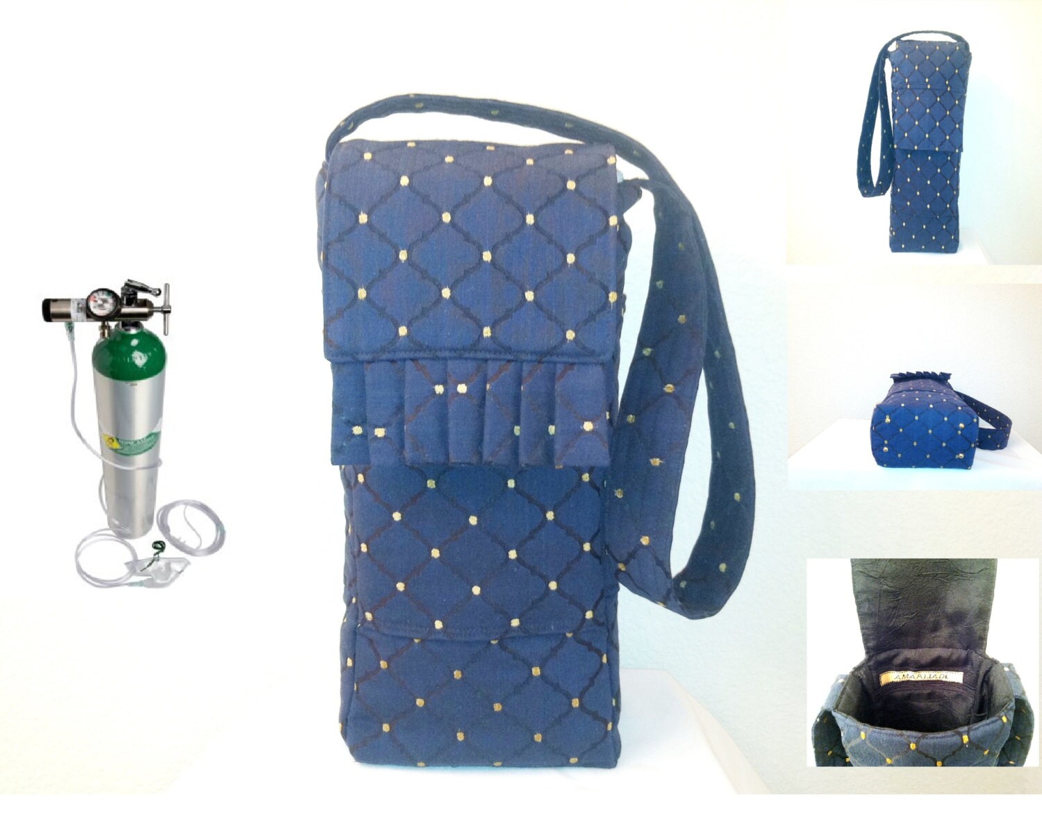 Portable Oxygen Tank Bags Handmade Designer Carrier by AmariJade