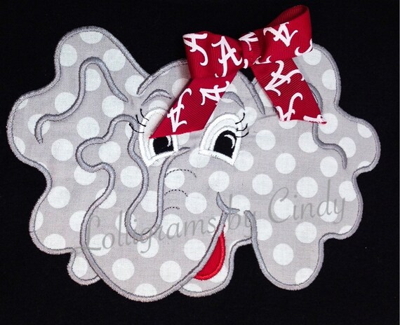 Download Ladies or girls Alabama elephant applique shirt by Lolligrams