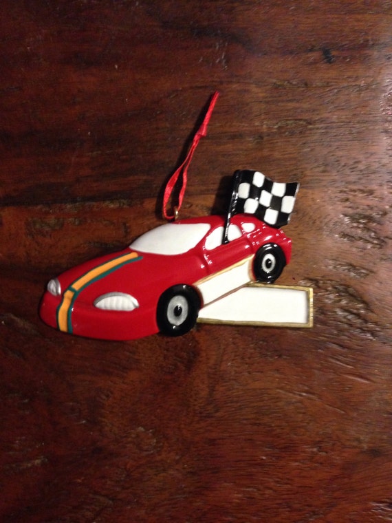 Personalized Christmas Ornament, Race Car