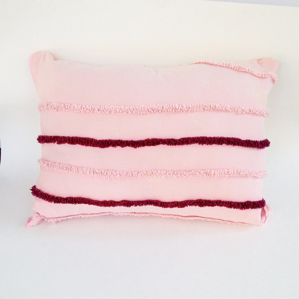 Funky throw pillow Vintage chenille pillow cover unique