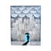 ORIGINAL PAINTING umbrella city NYC rain madmen 'Lucky' 12x16 by Elizabeth Rosen