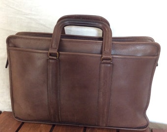 coach brown leather briefcase