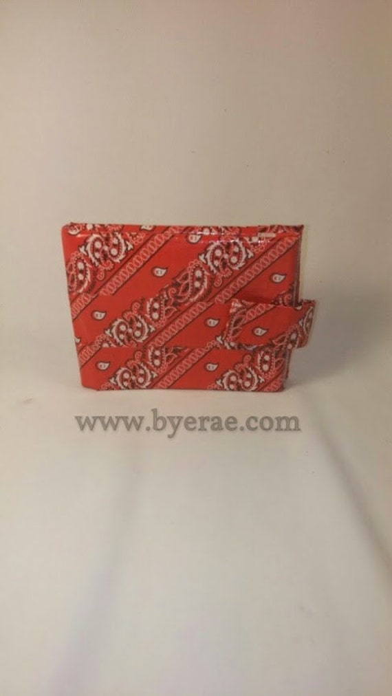 Red Bandana Print Duct Tape Wallet by DuctTapedByERae on Etsy