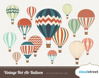 20% OFF free Vintage Hot Air Balloon clipart for personal and commercial use ( vintage hot air balloons clip art ) vector graphics