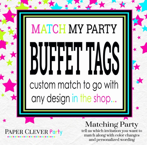 Event buffet food labels for birthday, baby shower, wedding, bridal shower printable NO.510 Il_570xn