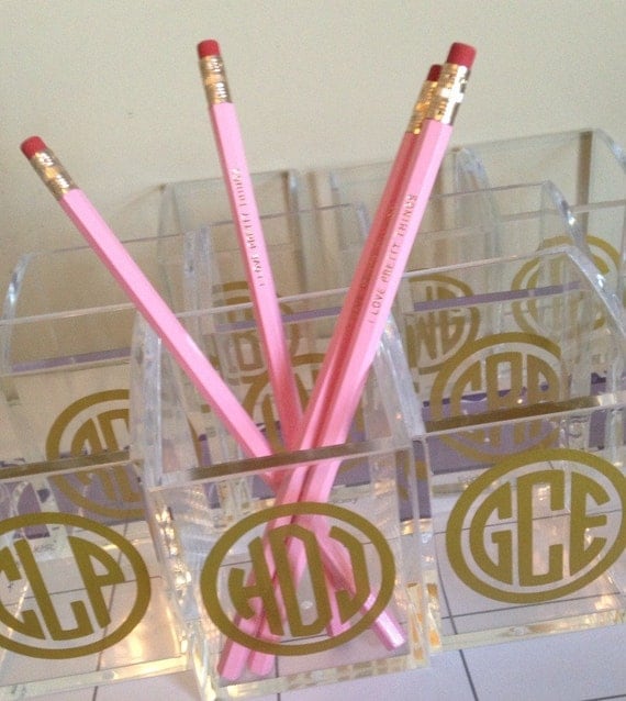 Items similar to Monogrammed pencil Holder on Etsy