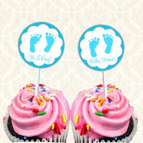 Its A Boy Cupcake Toppers Printable Boys Baby by JusPrintables