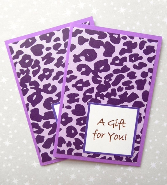 Gift Card Holder (Folder), Set of 2, Purple Cheetah on Purple