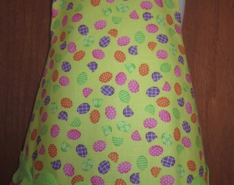 Apron Easter Spring yellow with eggs and ruffles - Kids