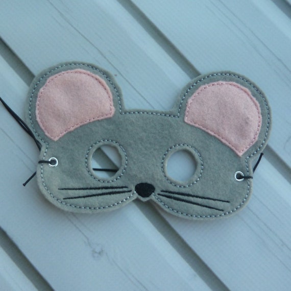 Felt Grey Mouse Mask
