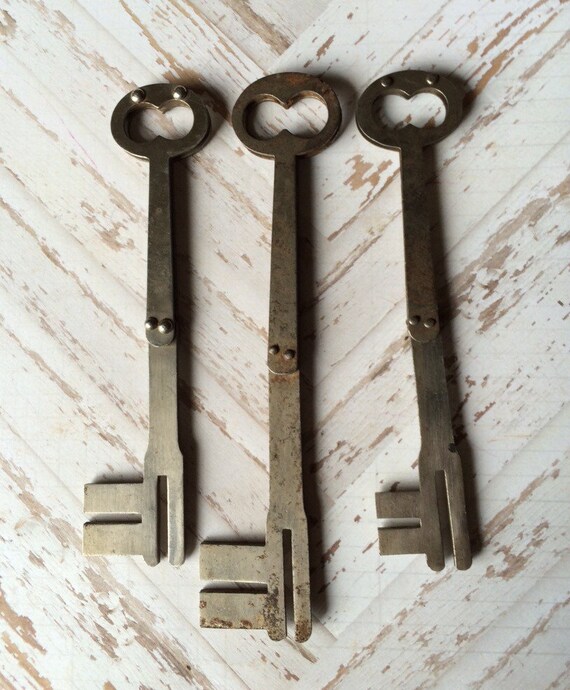 Real Vintage Antique Huge Folding Skeleton Key