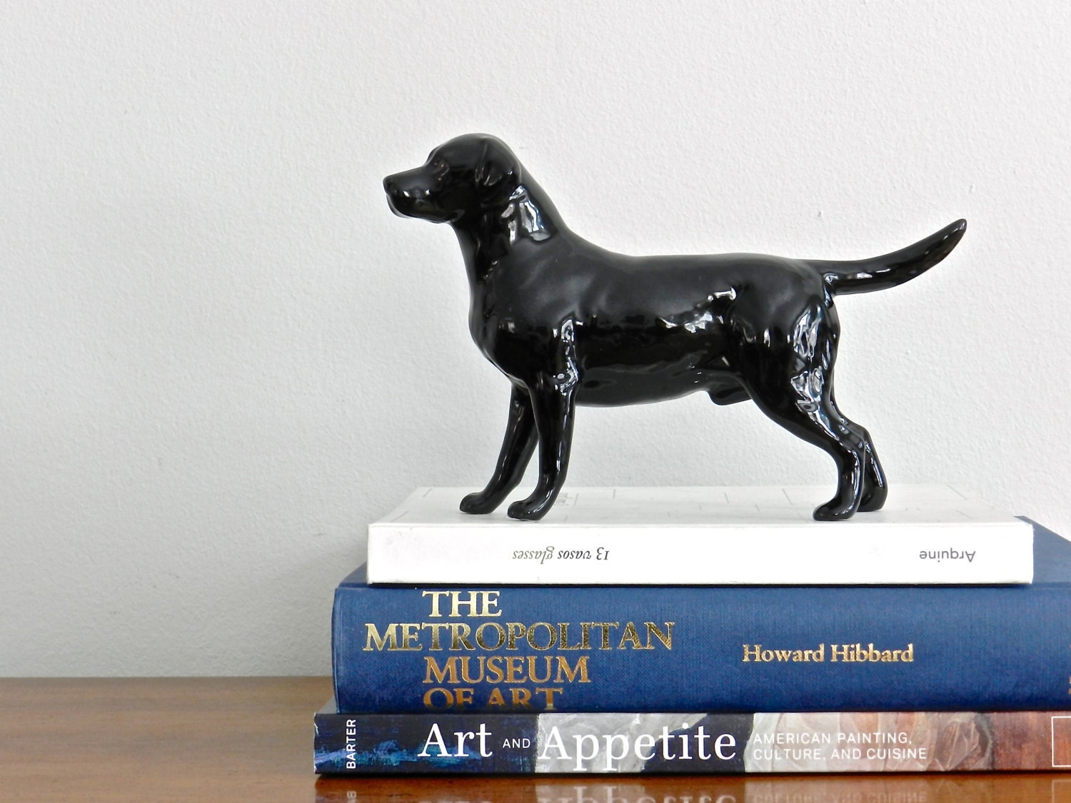 black lab resin statue