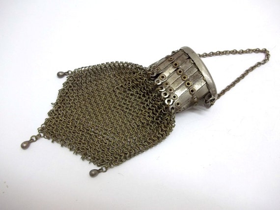 Antique Chainmail Gate Top Coin Purse Metal Mesh by donDiLights