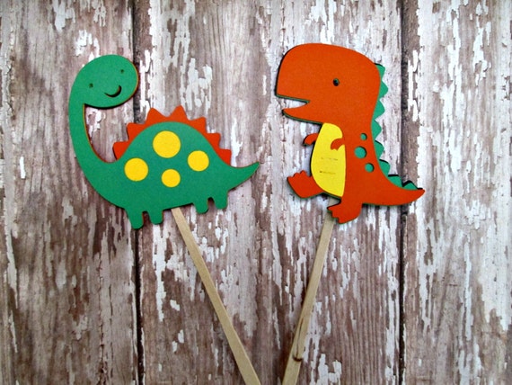 Dinosaur Cupcake Toppers - Boys Birthdays, Dinosaur Cupcake Toppers, Happy Birthday, Dinosaur Themed Parties