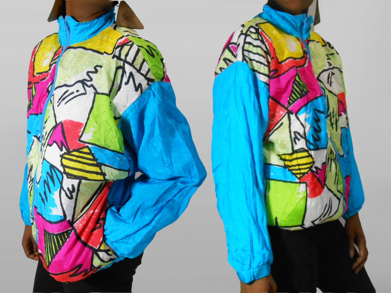 90s Windbreaker/ 90s Bomber Jacket/ Neon Jacket/ Fresh Prince