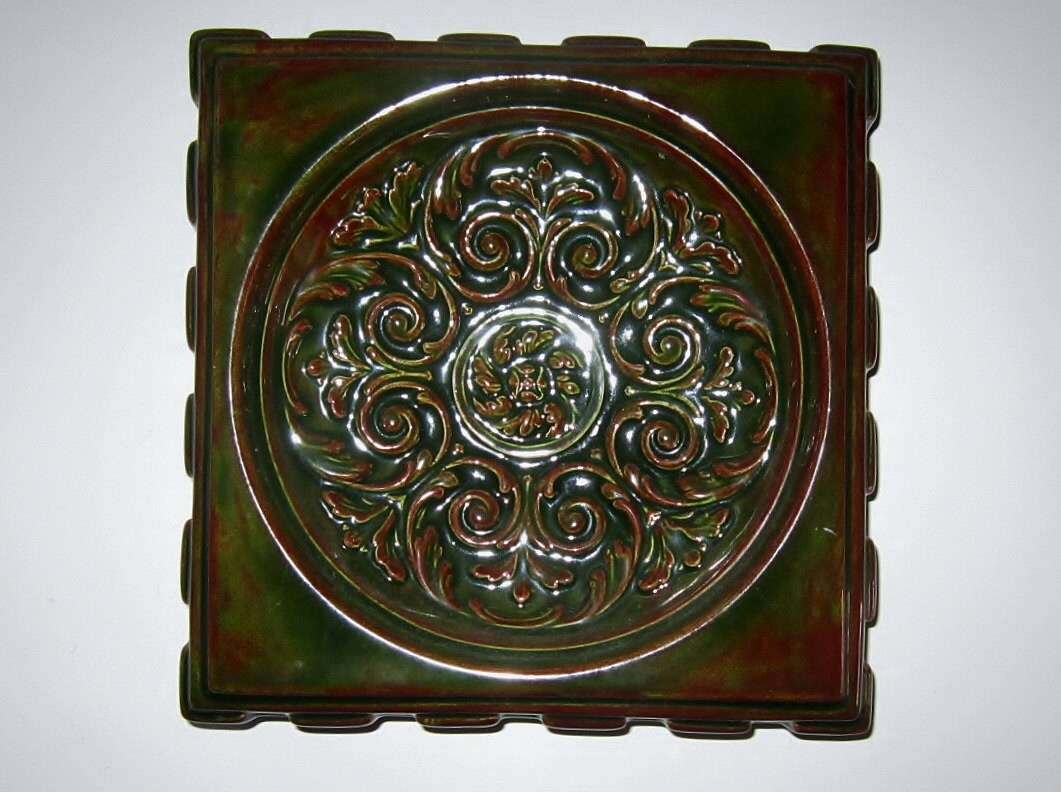 Vintage Atlantic Mold Ashtray A772 Spanish Ornate Tray Ceramic