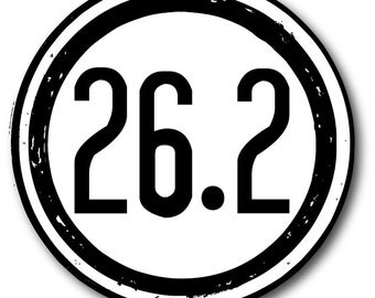 26.2 Miles Full Marathon Running Grunge Vintage Vinyl Car Decal Bumper Sticker FREE SHIPPING