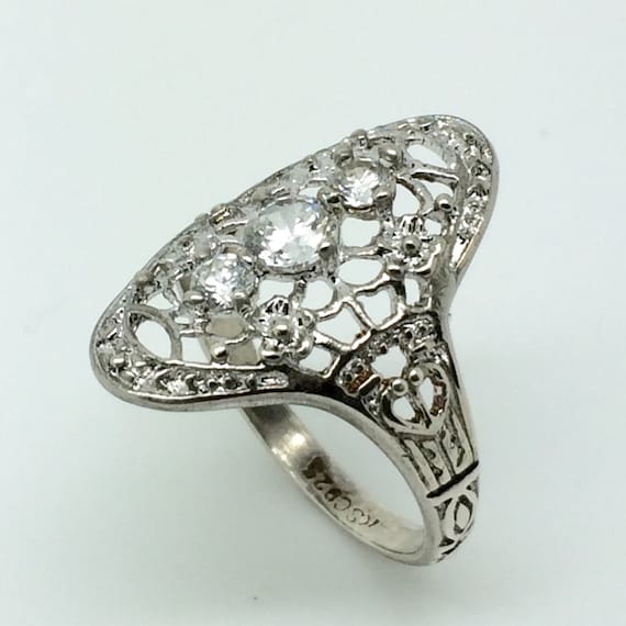 R.S. Covenant Sterling Silver Filigree Ring by EstateJewelryMama