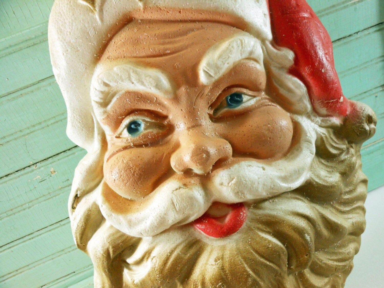 vintage styrofoam santa head christmas door or wall hanging vintage styrofoam santa head christmas door or wall hanging