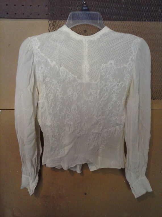 Beautiful Antique Victorian Off White Lace Blouse
