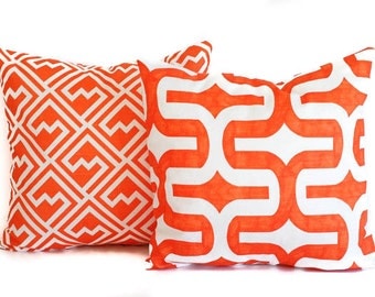 Orange pillow covers pair cushion covers orange throw pillow cushion covers pillow cases