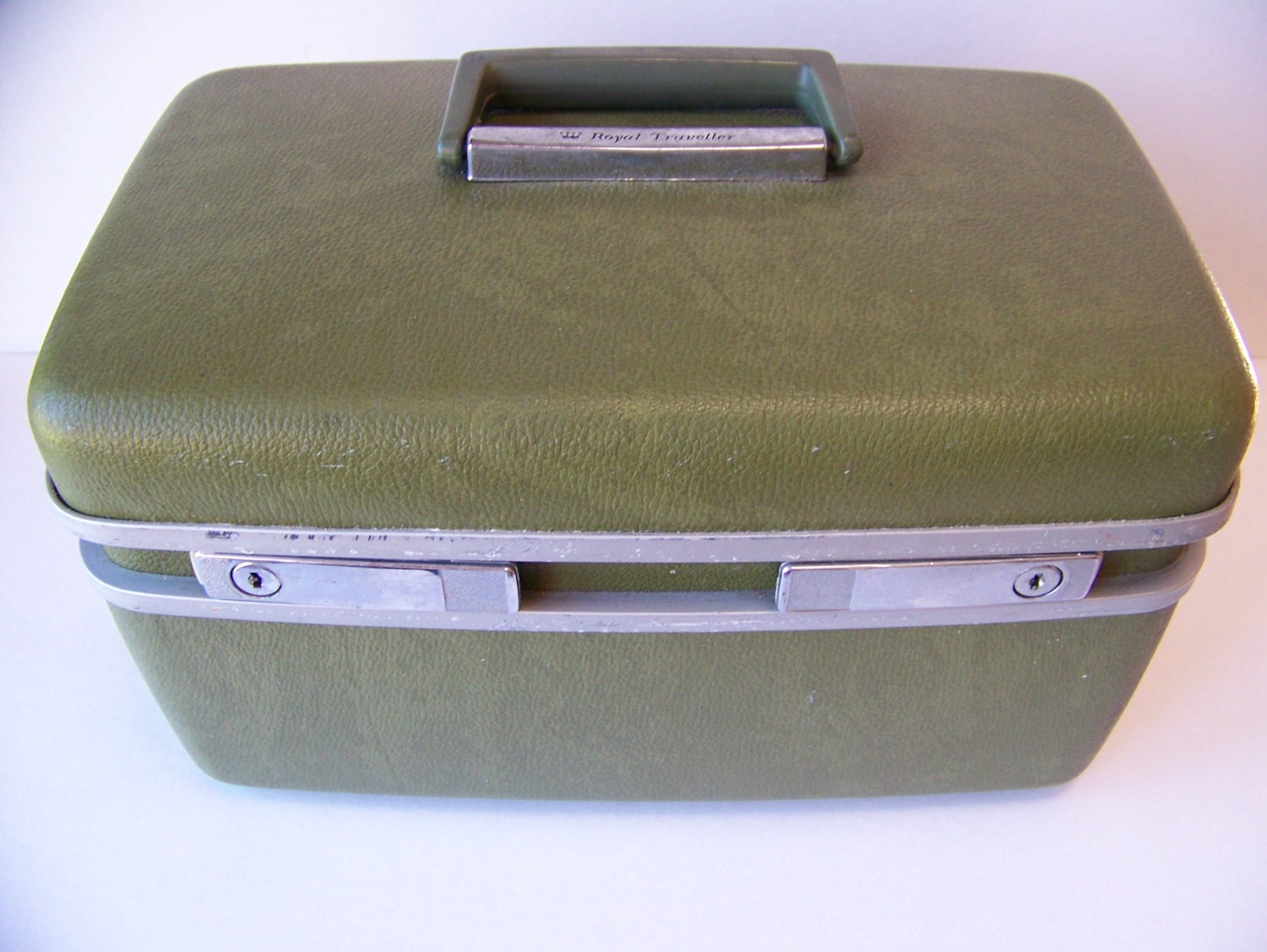 Vintage Samsonite Royal Traveller Suitcase. Green Luggage.
