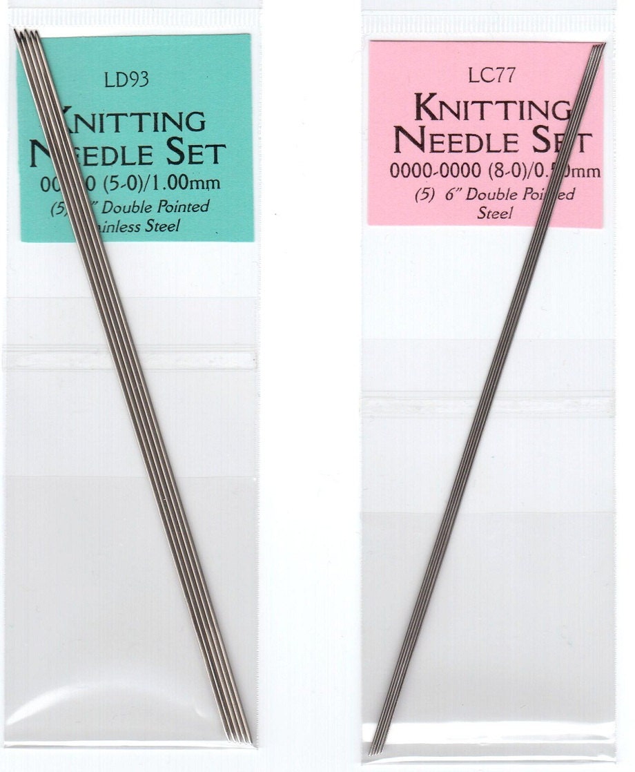 Fine Lace Knitting Needles Set of 5 Double Points US Size