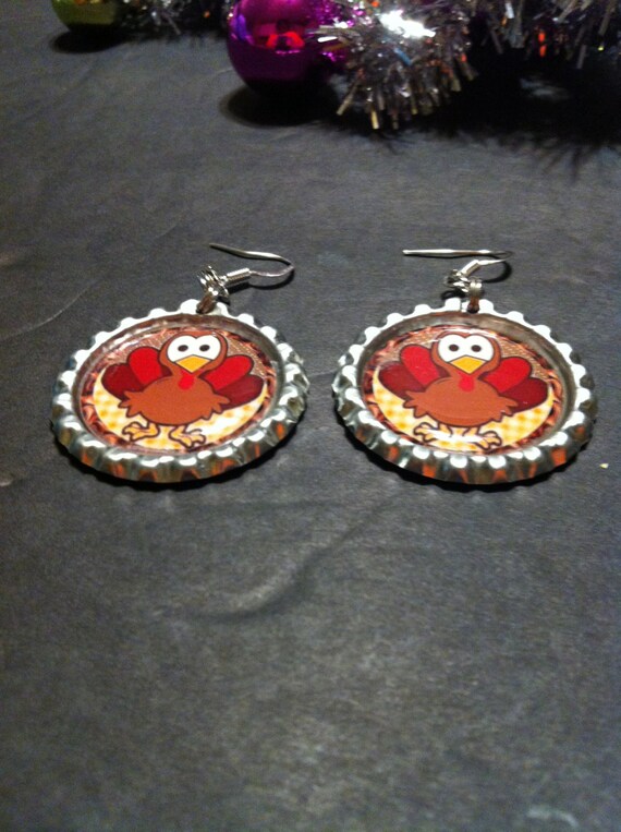 thanksgiving plate earrings