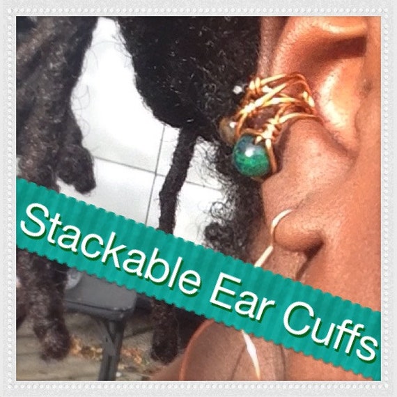 Items similar to Stackable Crystal Ear Cuffs on Etsy