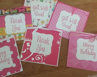 Set of 6 Handmade 4X4 Greeting Card Assortment