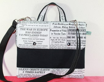 CLEARANCE / Headline News Padded ipad case iPad sleeve cover Remove strap
