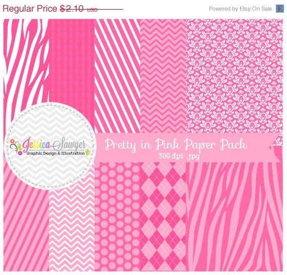 50% OFF- CLEARANCE - baby girl shower paper - 8.5 x 11- printable pink paper - commercial use - card making - scrapbook INSTANT Download, Il_570xn