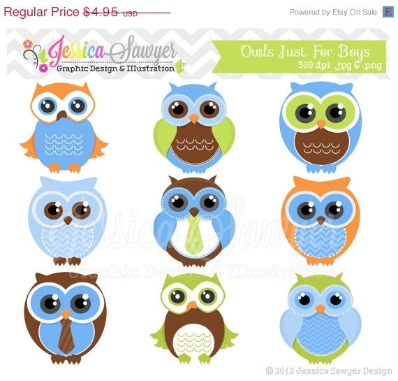 80% OFF - INSTANT DOWNLOAD, cute owl clipart, boy clip art, bird graphic, baby shower, owl logo, commercial use, invites, printables Il_570xn