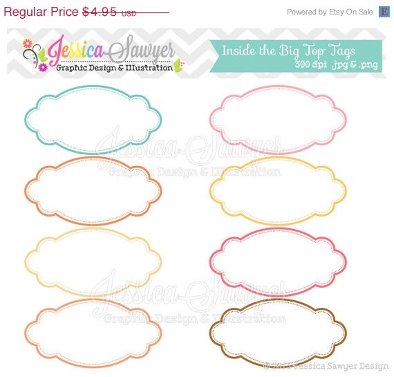 80% OFF - INSTANT DOWNLOAD, circus party labels, tag clipart, digital frames, commercial use, for invitations, scrapbooking Il_570xn