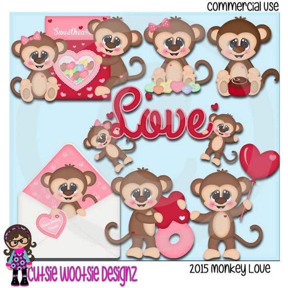 valentine monkey clipart - photo #42