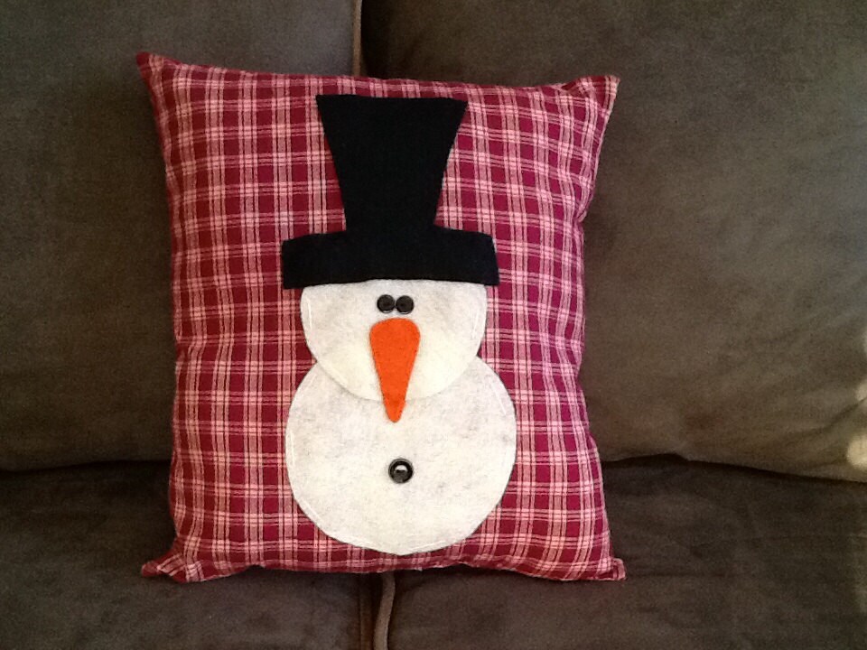 Handmade Snowman Pillow