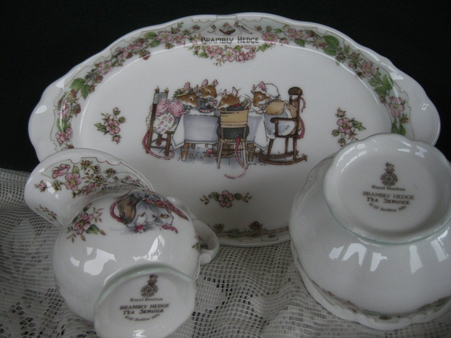 Rare 1985 Royal Doulton Brambly Hedge Tea Service 3 pieces