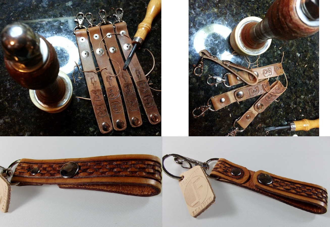 Custom Hand Tooled Leather Belt Loop Key chain Holder