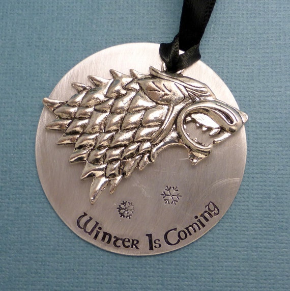 Game of Thrones Inspired - Winter Is Coming - A Hand Stamped Ornament