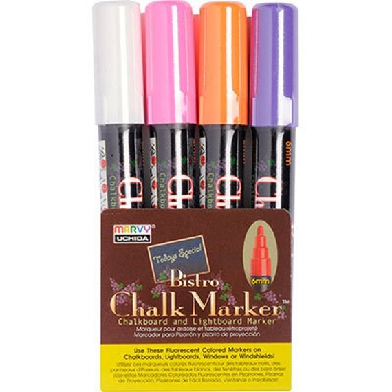Chalk Markers set of 4 Liquid Chalkboard Pen Set 6mm tip