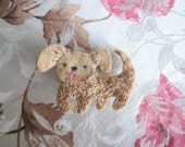 felt dog magnet with embroidery