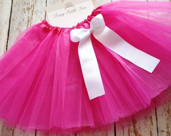 Hot Pink TuTu, Baby TuTu with matching bow, Toddler Tu Tu, Ballerina Tu Tu, Baby Tu Tus, Tutus, Baby Tutus