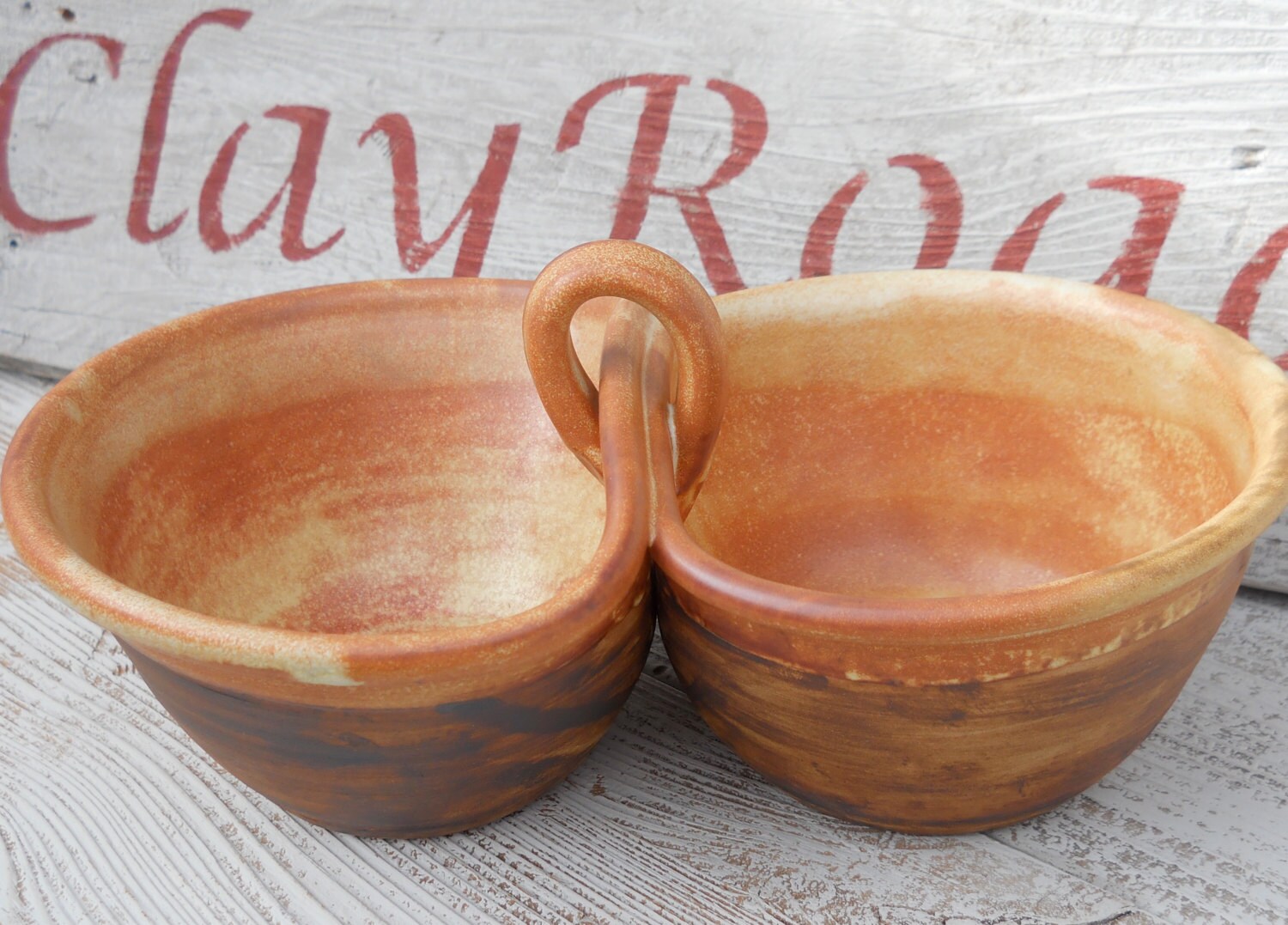 Handmade Pottery Bowl Double serving bowls