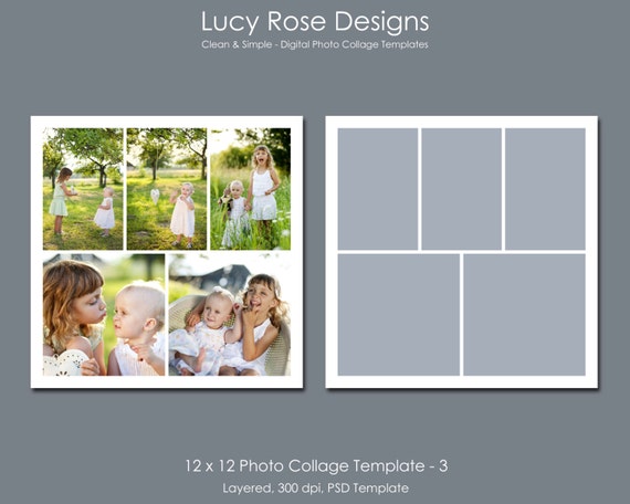 12 x 12 Photo Collage Template 3