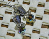 Black Diamond Art deco Swarovski crystal elegant earrings
