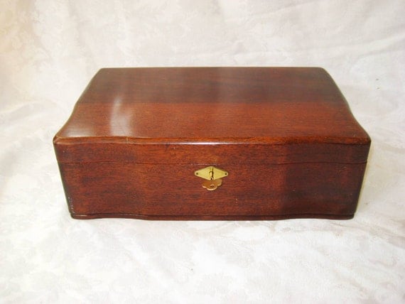 Large wood jewelry box dresser top jewelry box Mahogany wood