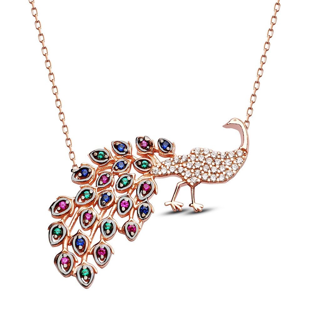 Peacock necklacepeacock pendantgold peacock necklacesilver