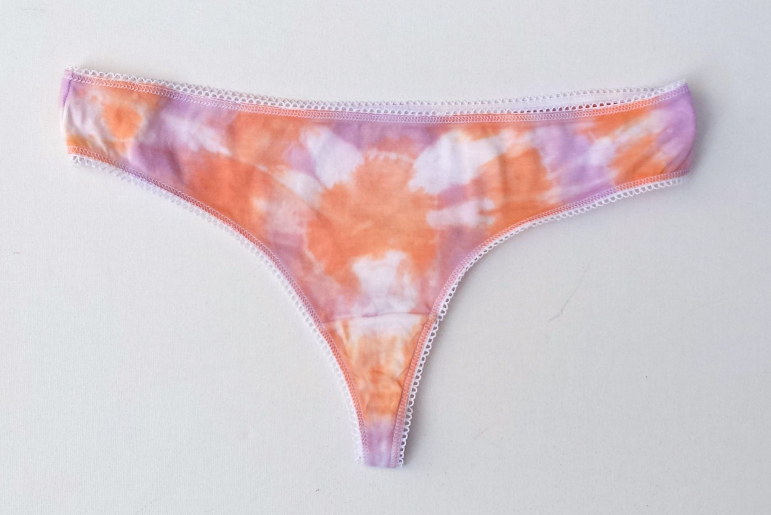 SALE Womens Thong GString Tie Dye Purple & Orange by AbiDashery