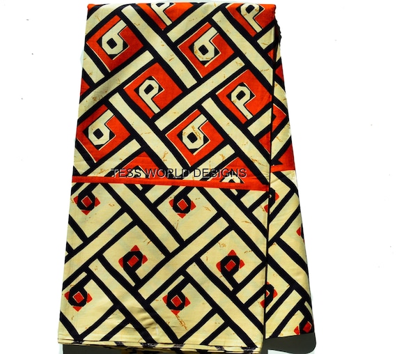 African Fabric / Kuba Print / Congo Tribal by TessWorldDesigns
